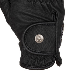 Guanti unisex in pelle sintetica morbida con chiusura in velcro Equestro Nero Guanti unisex in pelle sintetica morbida con chiusura in velcro Equestro Nero