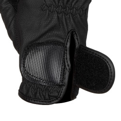 Guanti unisex in pelle sintetica morbida con chiusura in velcro Equestro Nero Guanti unisex in pelle sintetica morbida con chiusura in velcro Equestro Nero