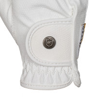 Guanti unisex in pelle sintetica morbida con chiusura in velcro Equestro Bianco Guanti unisex in pelle sintetica morbida con chiusura in velcro Equestro Bianco