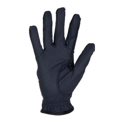 Guanti donna in tessuto tecnico morbido con logo in strass Equestro Marina Blu marino