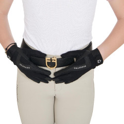 Guanti da bambino Sunny in tessuto tecnico Equestro Nero