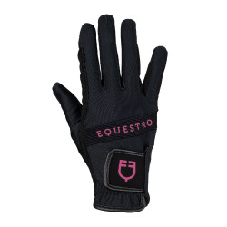 Guanti in tessuto tecnico con logo multicolore Equestro