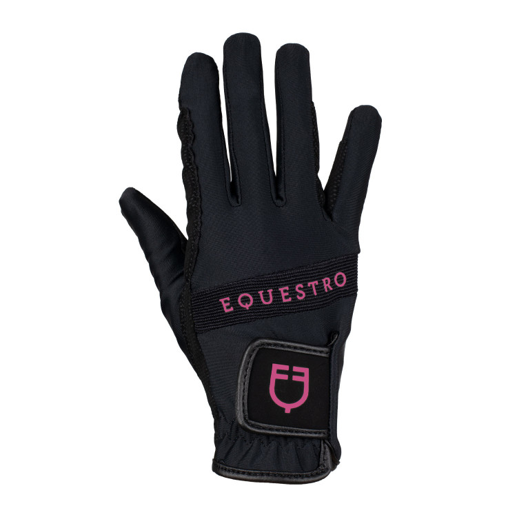 Guanti in tessuto tecnico con logo multicolore Equestro