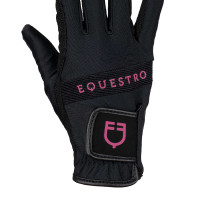 Guanti in tessuto tecnico con logo multicolore Equestro Nero / bianco Guanti in tessuto tecnico con logo multicolore Equestro Nero / bianco