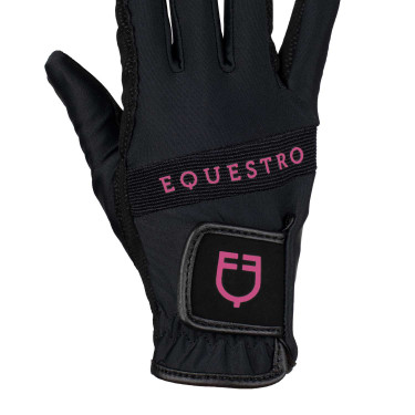 Guanti in tessuto tecnico con logo multicolore Equestro Guanti in tessuto tecnico con logo multicolore Equestro