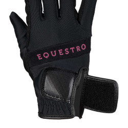 Guanti in tessuto tecnico con logo multicolore Equestro Guanti in tessuto tecnico con logo multicolore Equestro