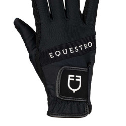 Guanti in tessuto tecnico con logo multicolore Equestro Nero / bianco Guanti in tessuto tecnico con logo multicolore Equestro Nero / bianco