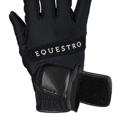 Guanti in tessuto tecnico con logo multicolore Equestro Nero / bianco Guanti in tessuto tecnico con logo multicolore Equestro Nero / bianco