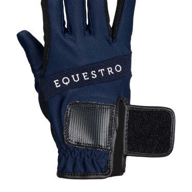 Guanti in tessuto tecnico con logo multicolore Equestro Marino / bianco Blu