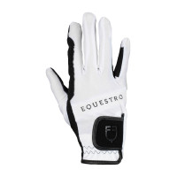 Guanti in tessuto tecnico con logo multicolore Equestro Nero / bianco