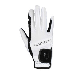 Guanti in tessuto tecnico con logo multicolore Equestro Bianco / nero Guanti in tessuto tecnico con logo multicolore Equestro Bianco / nero