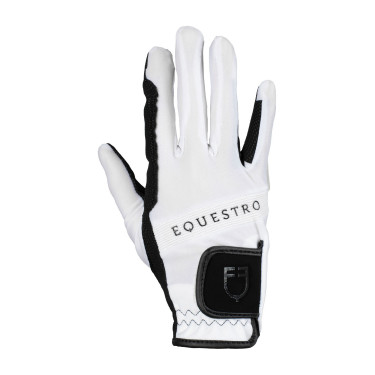 Guanti in tessuto tecnico con logo multicolore Equestro Nero / bianco