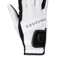 Guanti in tessuto tecnico con logo multicolore Equestro Nero / bianco