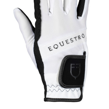 Guanti in tessuto tecnico con logo multicolore Equestro Nero / bianco
