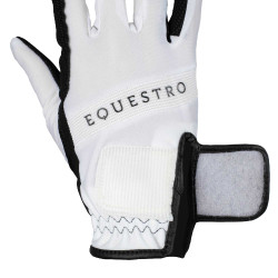 Guanti in tessuto tecnico con logo multicolore Equestro Bianco / nero Guanti in tessuto tecnico con logo multicolore Equestro Bianco / nero