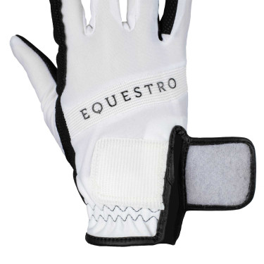 Guanti in tessuto tecnico con logo multicolore Equestro Bianco / nero Guanti in tessuto tecnico con logo multicolore Equestro Bianco / nero