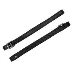 Staffili in cuoio doppio con fibbie curve Equestro Nero