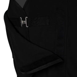 Coperta in pile con chiusura frontale a pattina GP Equestro Nero