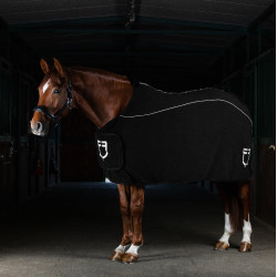 Coperta in pile con chiusura frontale a pattina GP Equestro Nero