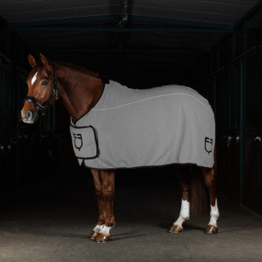Coperta in pile con chiusura frontale a pattina GP Equestro Grigio