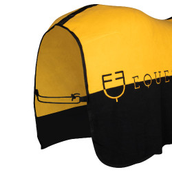 Coperta in pile antipilling bicolore Munster Equestro Nero / giallo