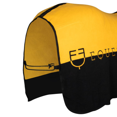Coperta in pile antipilling bicolore Munster Equestro Nero / giallo