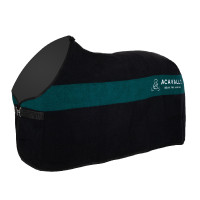 Coperta in lana con strisce verdi 800g Acavallo Nero Coperta in lana con strisce verdi 800g Acavallo Nero