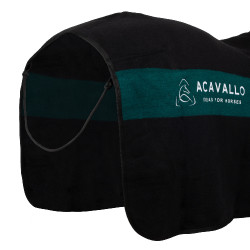 Coperta in lana con strisce verdi 800g Acavallo Nero