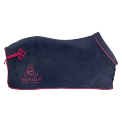 Coperta da box in pile con colletto imbottito 800g Acavallo Marino / bordeaux Blu Coperta da box in pile con colletto imbottito 800g Acavallo Marino / bordeaux Blu