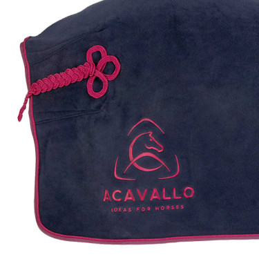 Coperta da box in pile con colletto imbottito 800g Acavallo Coperta da box in pile con colletto imbottito 800g Acavallo