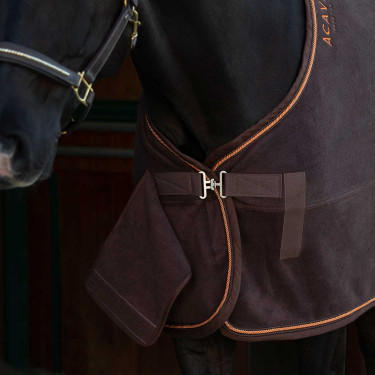 Coperta da box in pile 800g Acavallo Marrone / arancione