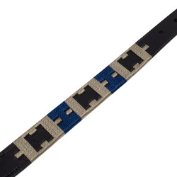 Collare per cane in cuoio con motivo geometrico Polo H Equestro Collare per cane in cuoio con motivo geometrico Polo H Equestro