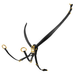 Pettorale da ostacoli in cuoio con fibbie in acciaio Equestro Nero