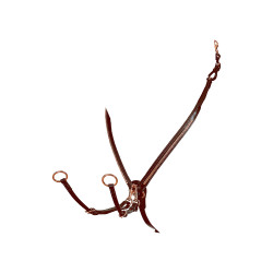 Pettorale con clincher e forchetta in cuoio oro rosa Equestro