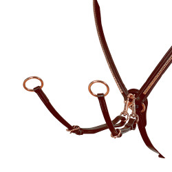 Pettorale con clincher e forchetta in cuoio oro rosa Equestro Pettorale con clincher e forchetta in cuoio oro rosa Equestro