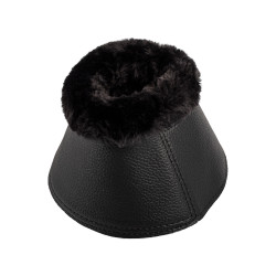 Campanelle in cuoio ecologico con montone sintetico e chiusura in velcro Acavallo Nero