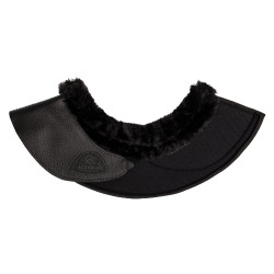 Campanelle in cuoio ecologico con montone sintetico e chiusura in velcro Acavallo Nero