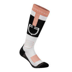 Calzini unisex in tessuto tecnico e traspirante con logo Equestro Nero / bianco / rosa
