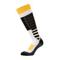 Calzini unisex in tessuto tecnico e traspirante con logo Equestro Nero / bianco / giallo
