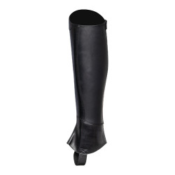 Mini-chaps unisex con cerniera posteriore e fascia elastica Castiglia Equestro Nero