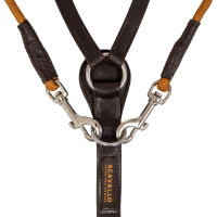 Capezza in cuoio di vitello italiano e nylon Acavallo Marrone scuro