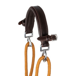 Capezza in cuoio di vitello italiano e nylon Acavallo Marrone scuro