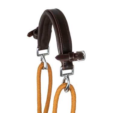 Capezza in cuoio di vitello italiano e nylon Acavallo Marrone scuro