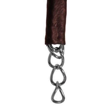 Catena di bracciale ricoperta in pelle Equestro Marrone scuro