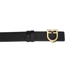 Cintura in pelle liscia reversibile con fibbia con logo Equestro Oro / nero-marrone Cintura in pelle liscia reversibile con fibbia con logo Equestro Oro / nero-marrone