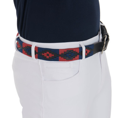Cintura in pelle con motivo sud-ovest Equestro Nero / blu / bordeaux Multicolore