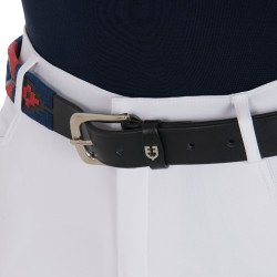 Cintura in pelle con motivo sud-ovest Equestro Nero / blu / bordeaux Multicolore
