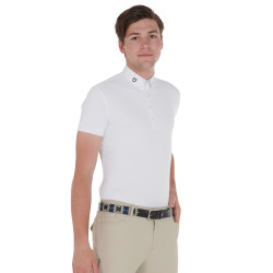 Cintura in pelle con motivo geometrico Equestro Nero / blu navy / grigio Multicolore