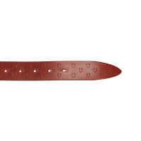 Cintura in pelle con logo e fibbia con logo Equestro Oro / cognac Marrone