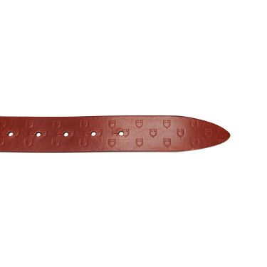 Cintura in pelle con logo e fibbia con logo Equestro Oro / cognac Marrone